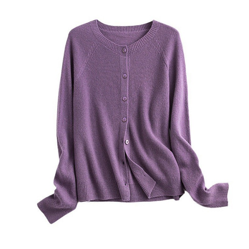 The Clothing Factory Offers Fashionable Customization. Women′ S Gray-Style Round-Neck Long-Sleeved Short Sequin Knitted Cardigans.