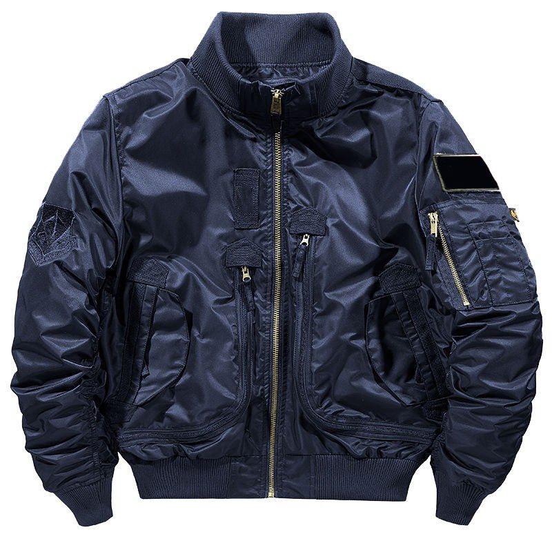 Durable Quick Dry Windproof Vintage Zipper Stand Collar Softshell Bomber Jacket