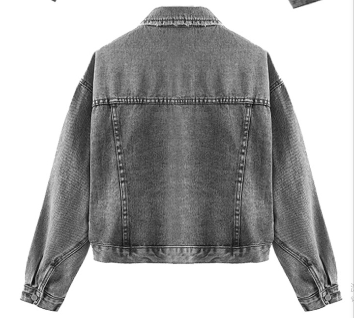 2025 Hot Sale Black Snow Wash Soft Women's Jack Long Sleeve Coat Denim Jacket