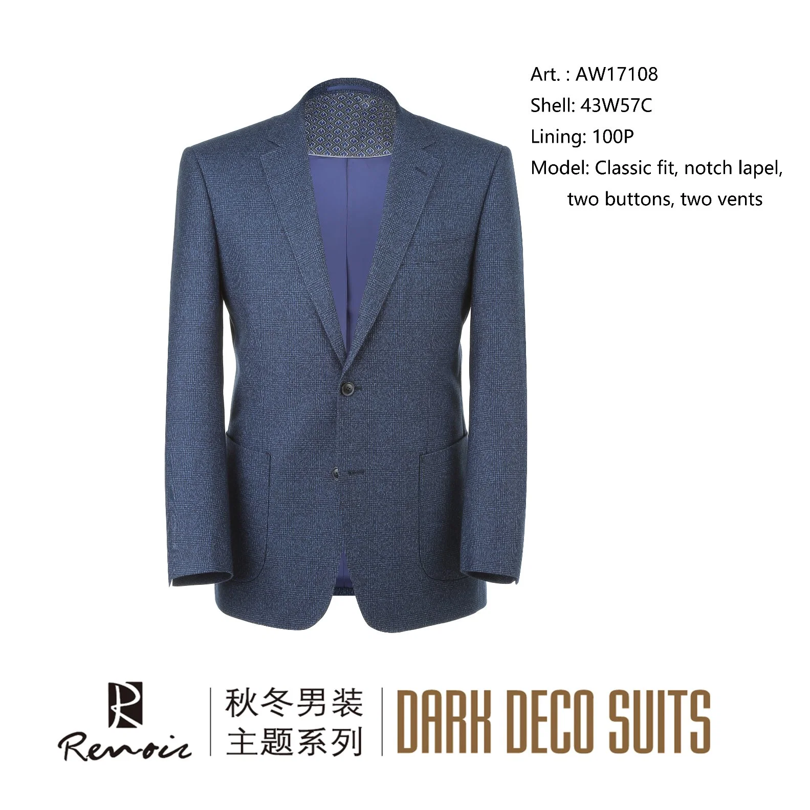 OEM Classic Fit Notch Lapel Wool Men′ S Blazer