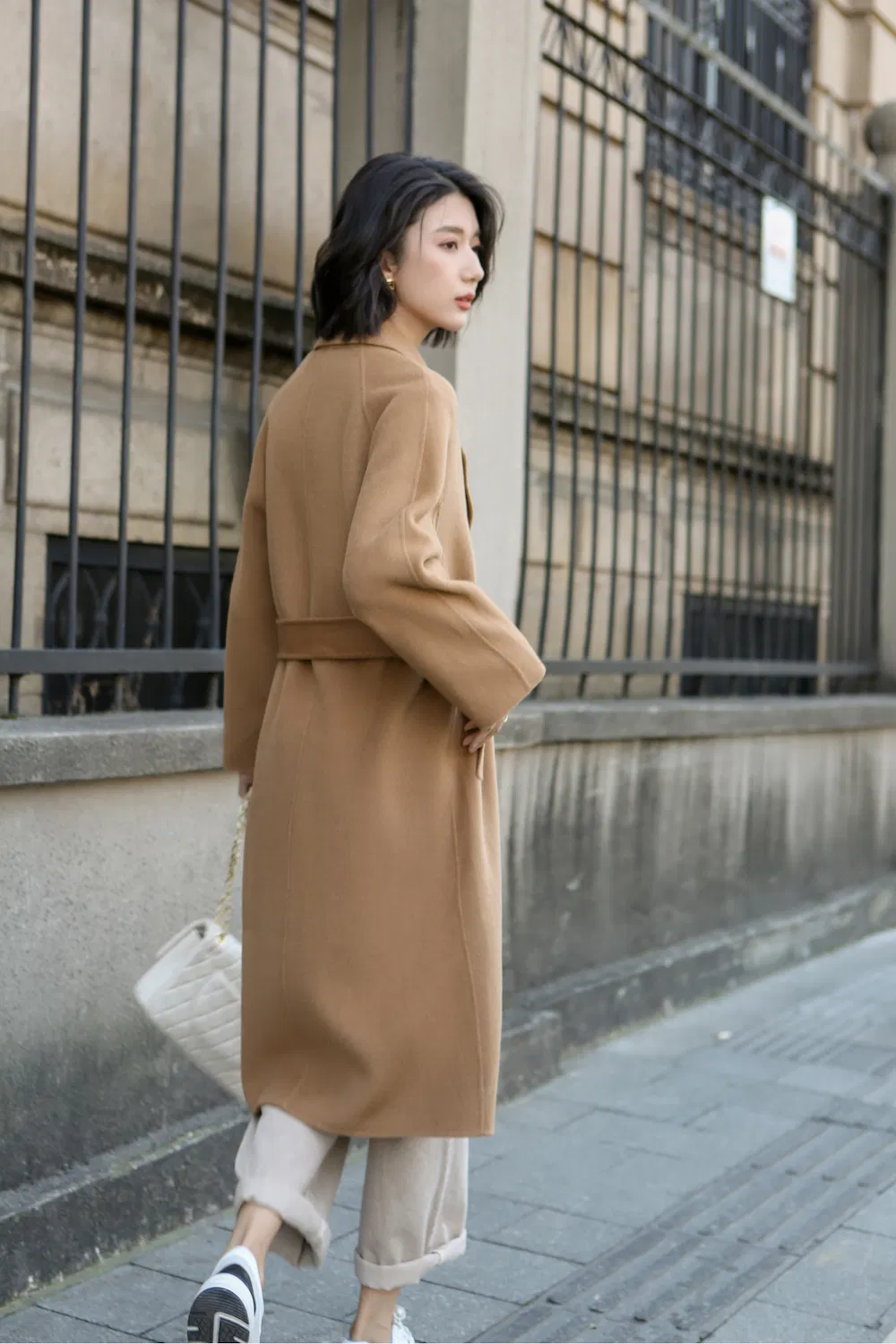 Women's Wool Coat with Belt