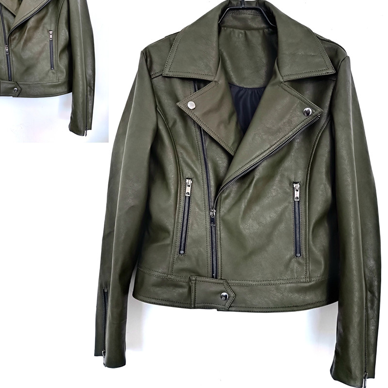 China Factory Real Leather Women Jackets Lady Moto Outwear Bomber