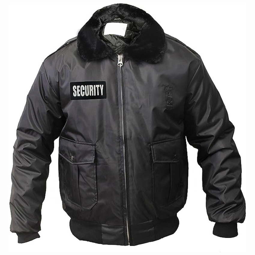 Wholesale Watch-Guard Bomber Jacket (Black) Custom Make Security Uniform Bomber Jacket