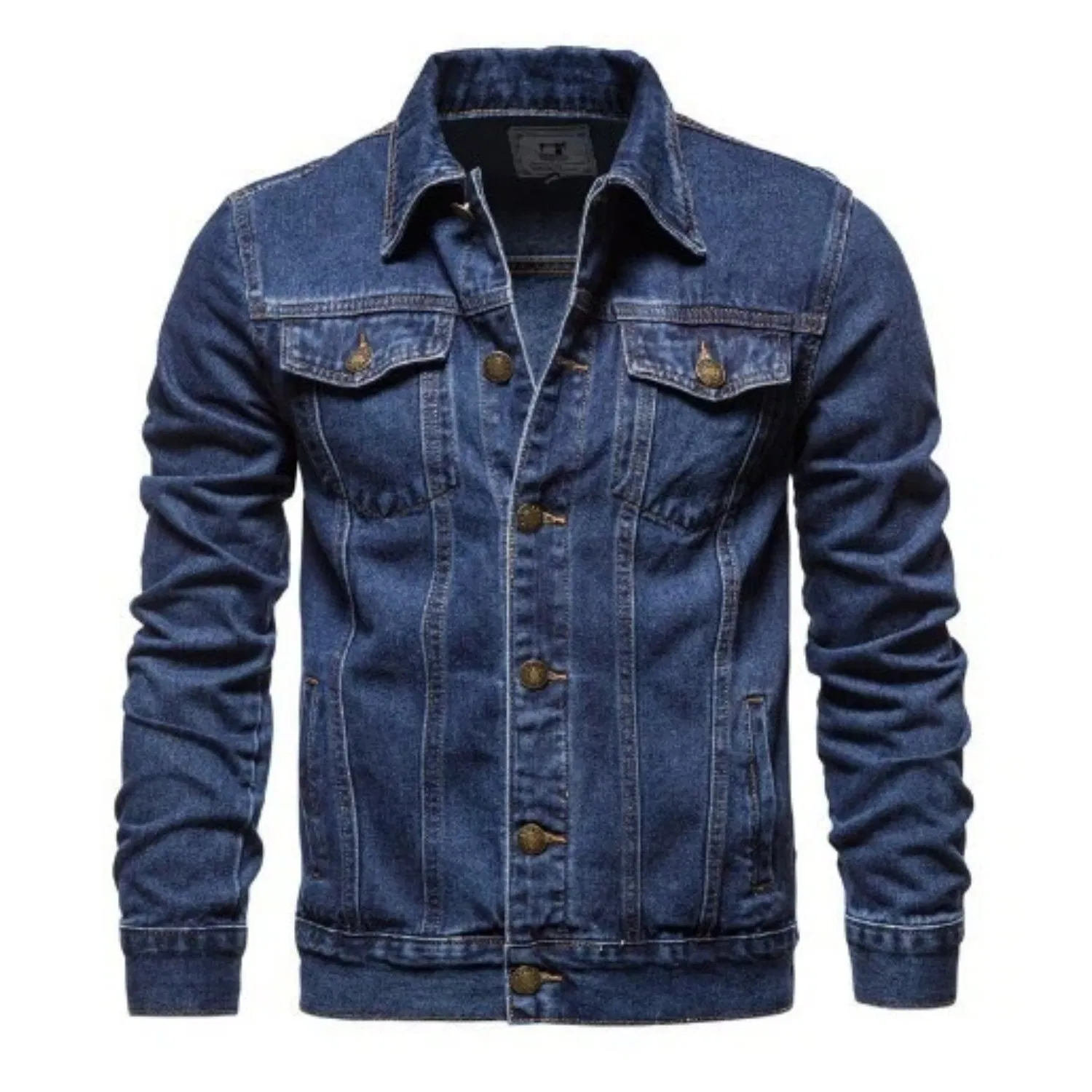 Custom Logo Streetwear Premium 15% Polyester 85% Cotton Casual Denim Jacket