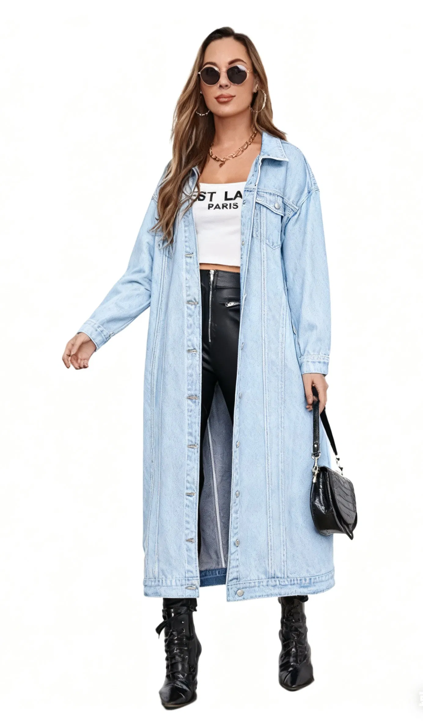 Stylish Women's Long Sleeve Denim Cardigan Jacket for Fall