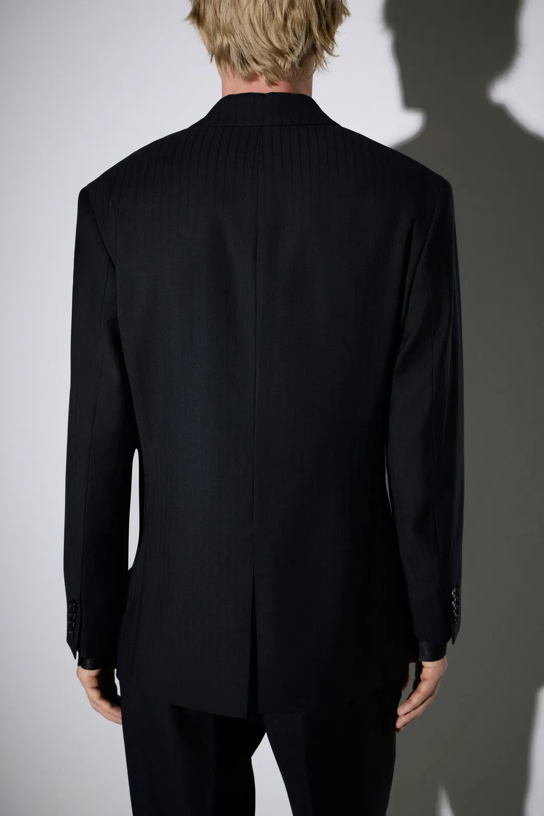 Double-Breasted Textured Stripes Blazer 3