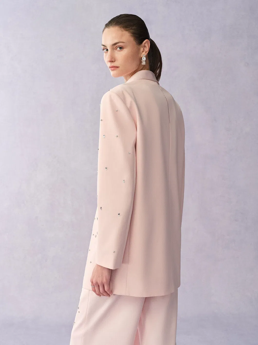 Women Suit Blazer Jacket Back View