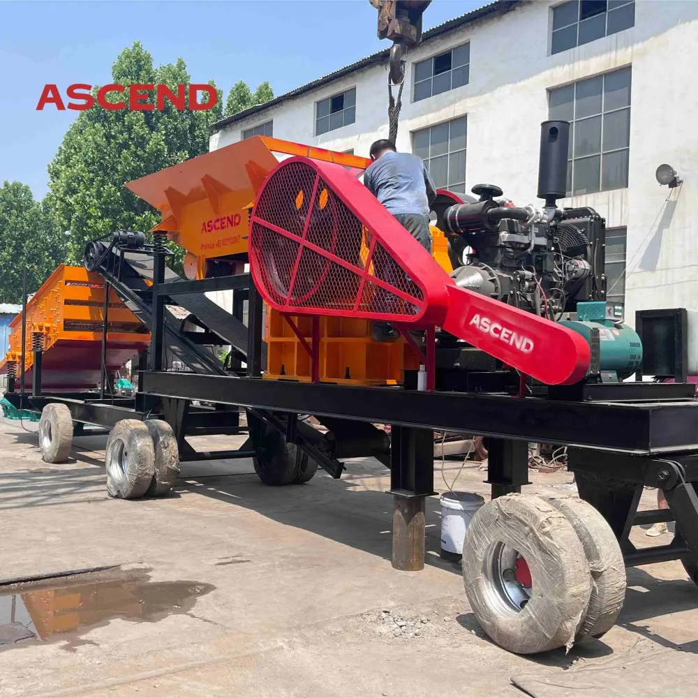 China Diesel engine mobile jaw crusher machine for stone rock crushing Service, Company