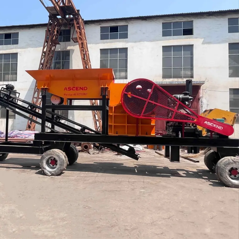 China Diesel engine mobile jaw crusher machine for stone rock crushing Service, Company