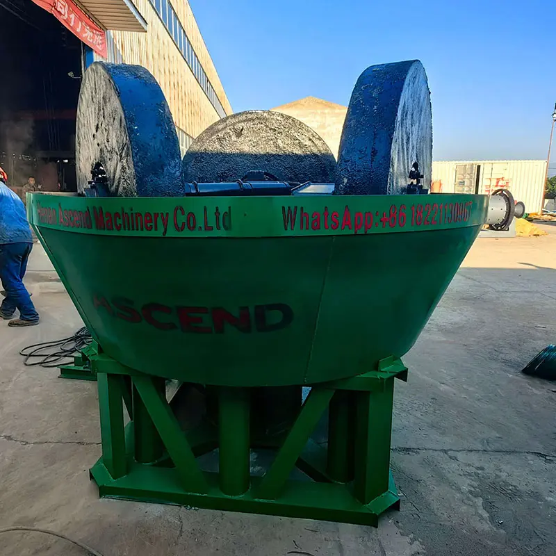 China 1100 1200 model Three rollers water wet pan mill for gold ore grinding Products, Companies