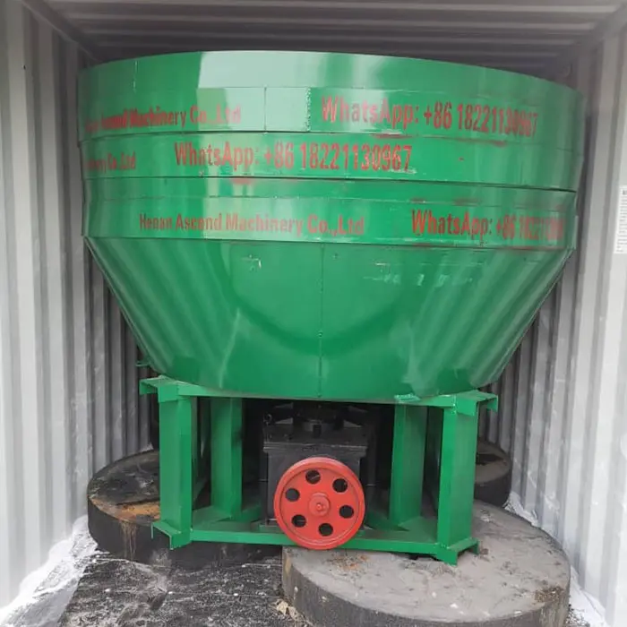 China 1100 1200 model Three rollers water wet pan mill for gold ore grinding Products, Companies