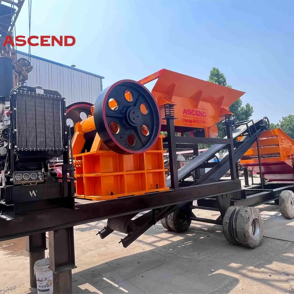 China Diesel engine mobile jaw crusher machine for stone rock crushing Service, Company