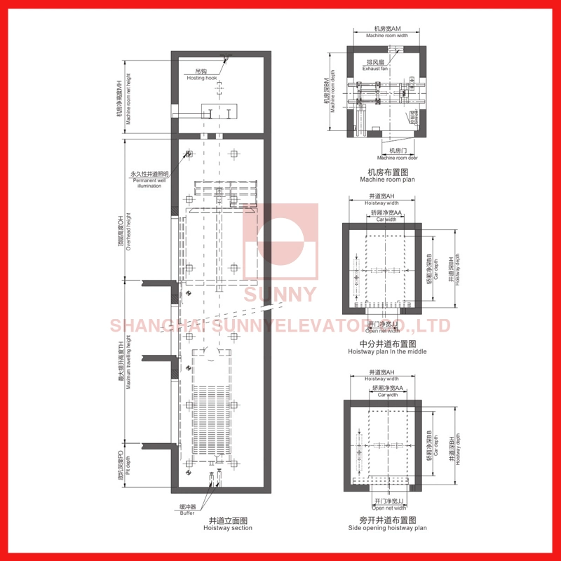 Large Space Stainless Steel of Hospital Elevator
