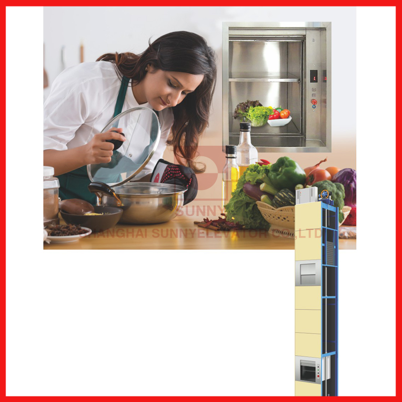 Load 100~300kg and Speed 0.4m/S for Dumbwaiter Elevator