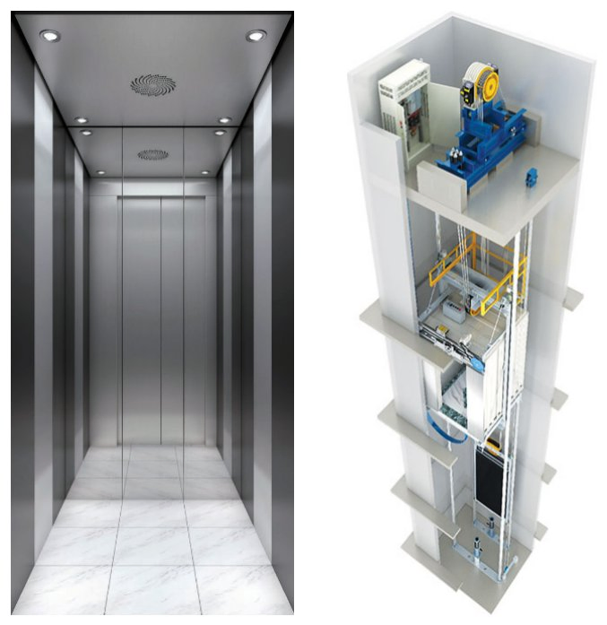 Low Cost 320kg 400kg 0.63m/S Home Elevator for Residential/Office/Hotel Building