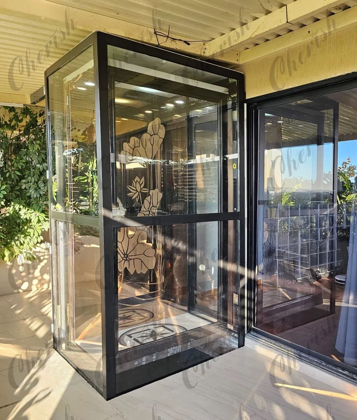 Customized Hydraulic Small Villa Home Elevator Passenger Lift 2 Floor Residential Mini Sightseeing Elevator House Panoramic Glass Elevator