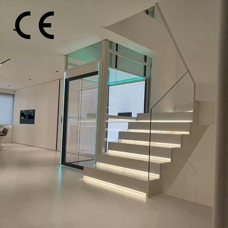 High-End, High-Grade Indoor 2-Story Traction Backpack Elevator Next to The Stairs