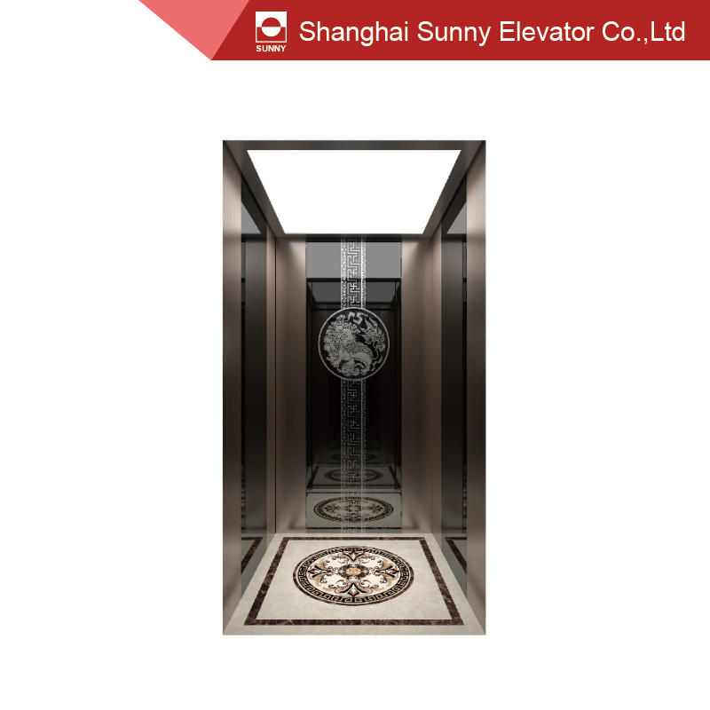 Elevator Cabin Wood Veneer Decoration for Villa Lift