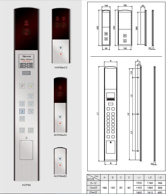 Parts Display Elevator Lop Touch Screen Glass Lift Car Operating Panel
