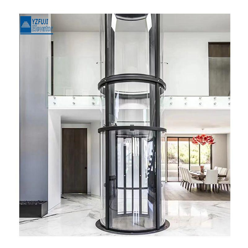 FUJI 360 Full Glass Panoramic Round Square Cheap Home Elevator Lift for CE Fabricado China