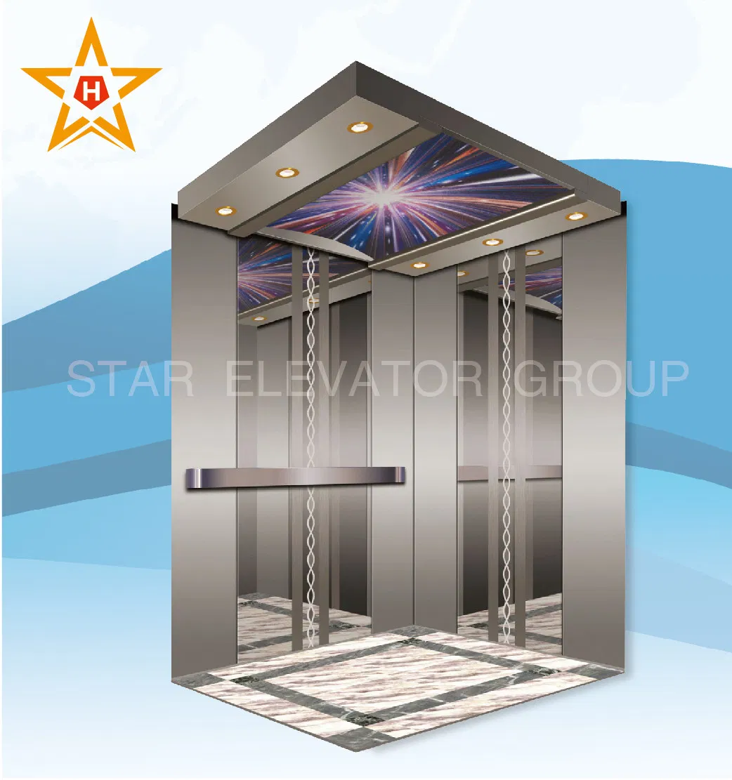 Etching Stainless Steel Decoration Passenger Lift Elevator