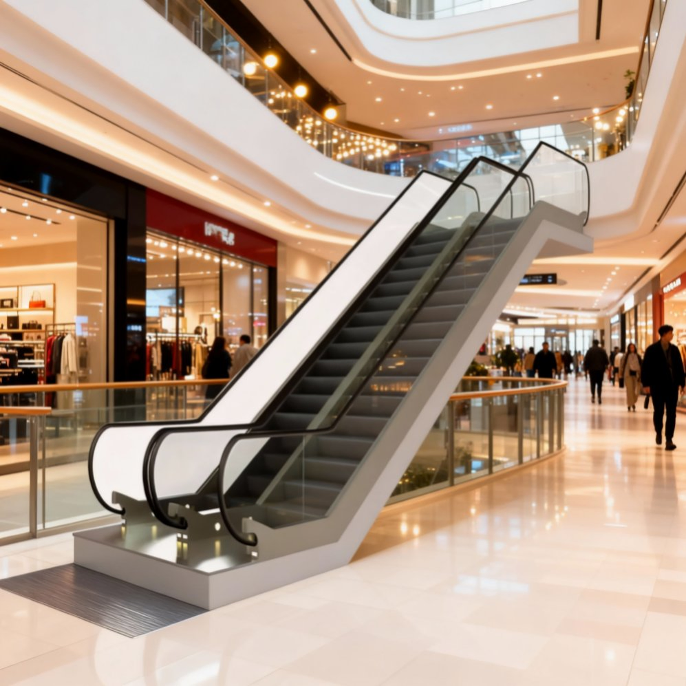 Atrium Showcase Escalator Becomes Architectural Focal Point
