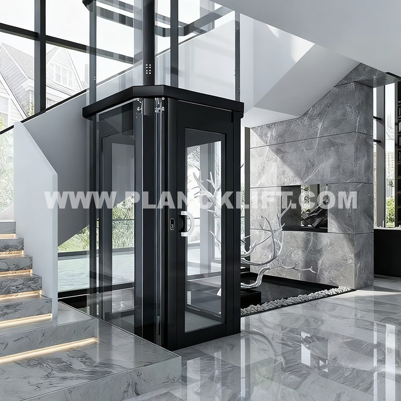Low Price Planck Elevator OEM, Mini Small Shaftless Home Elevator Traction Panoramic Elevator for Simple Villa Home Built Domestic Residential Use