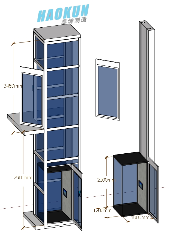 400kg 2-3 Floor Indoor Interior Residential Platform Stair Lifts and Elevators