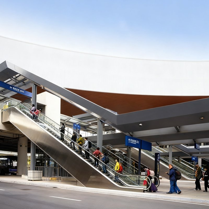 Compact Supermarket Escalator with 800mm Step Width for Efficient Transport