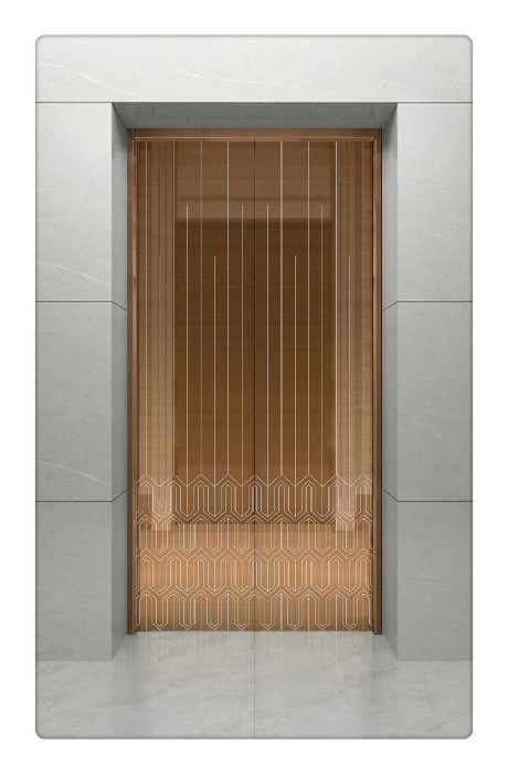 Titanium Mirror Etching Stainless Steel Passenger Elevator with Good Quality