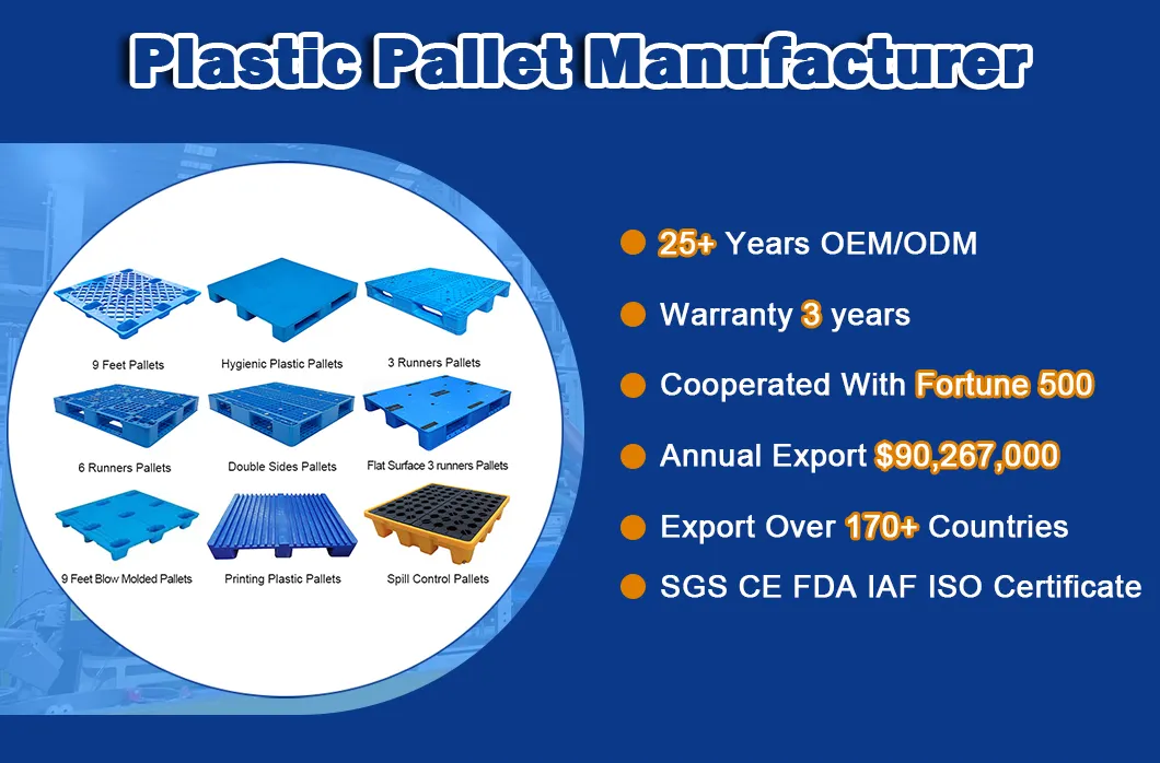 Double Faced Stackable Food-Grade Plastic Pallets