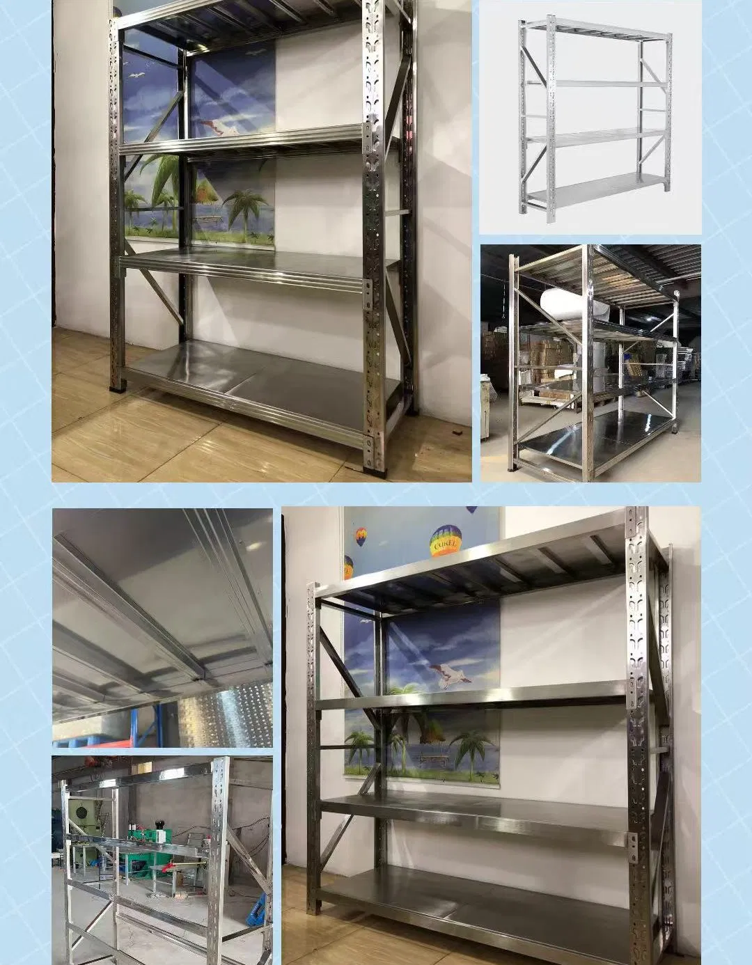 Customizable Q235B Stainless Steel Racks with Easy-to-Assemble Butterfly Holes and Boltless Structural