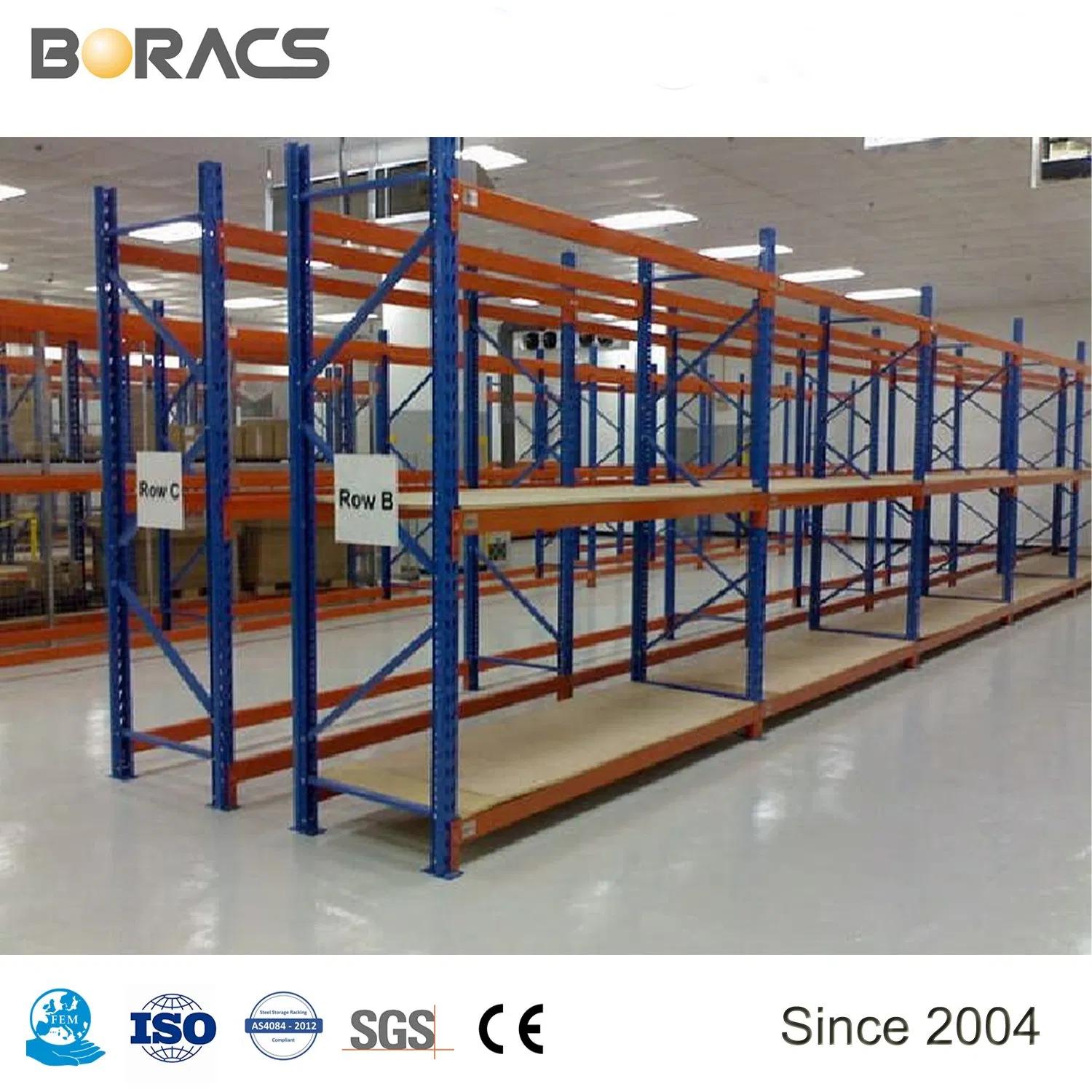 Medium Duty Warehouse Large Capacity Widespan Racking System Metal Rack Longspan Steel Shelving with Wooden Panel