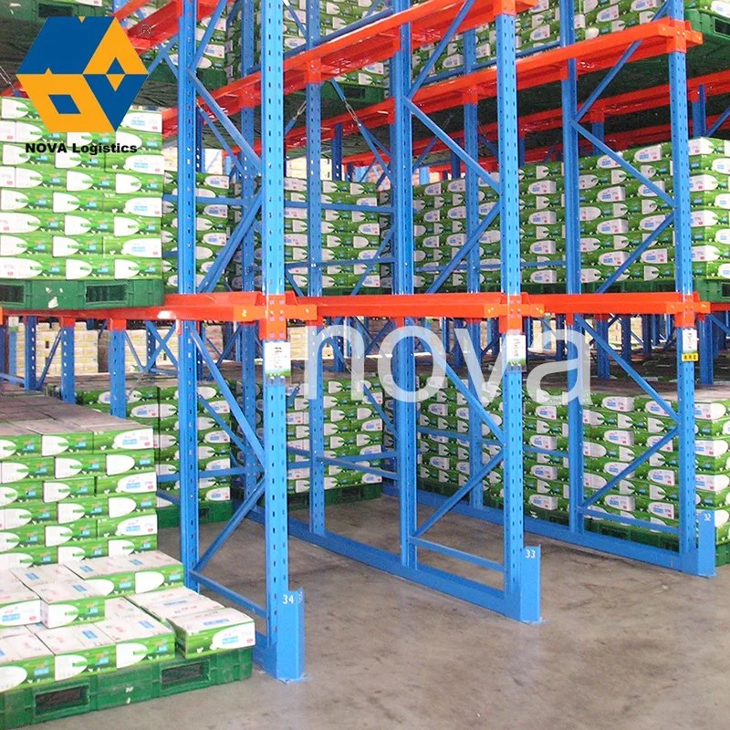 Galvanized Teardrop Shelf Automation Equipment Warehouse System Drive-in Rack for Cold Room
