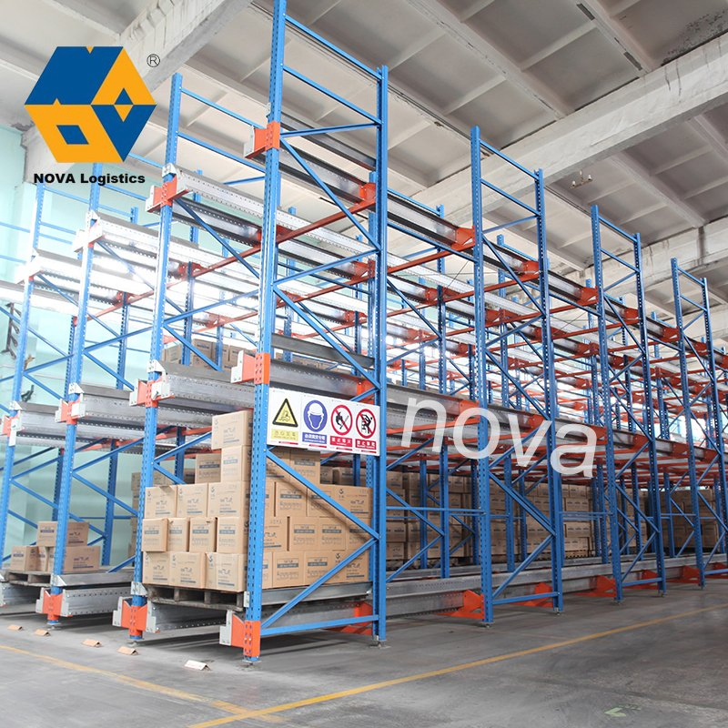 Fifo Customized Logistics Warehouse Heavy Duty Rack Adjustable Selective Blue Frame Metal Steel Warehouse Storage Drive-in Radio Shuttle Car Pallet Rack