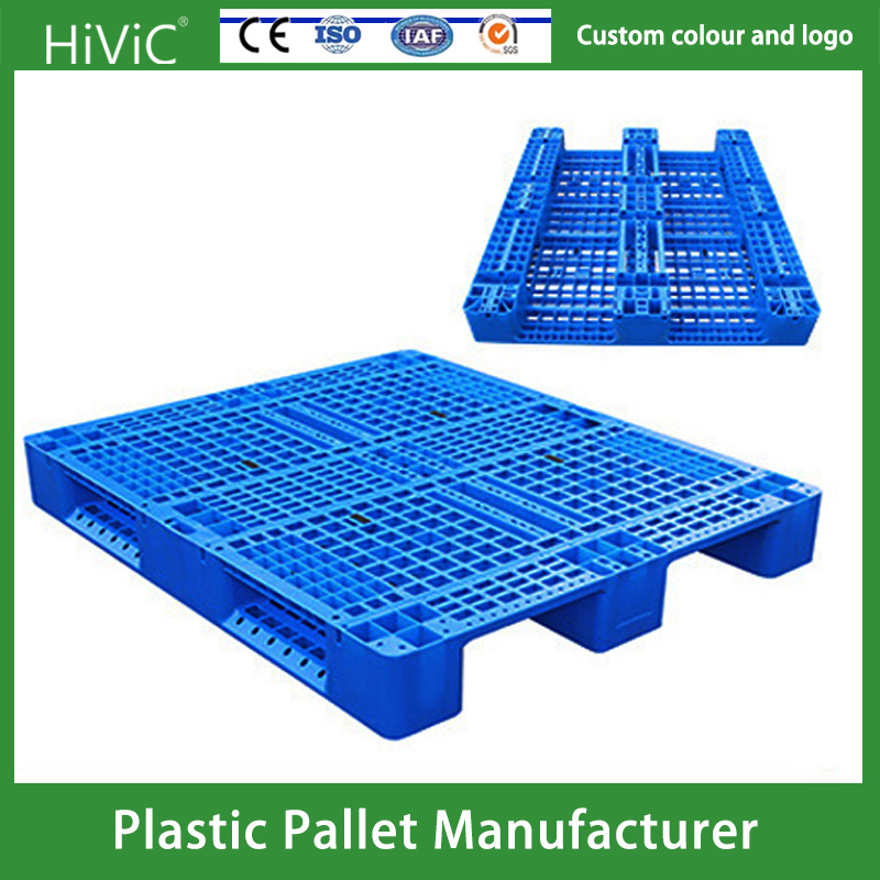 Forklift Recycled Durable Grid Warehouse Tray Shipping PVC Logistic Hygienic Warehouse Storage Black Near Me Euro Steel Heavy Duty Plastic Pallets for Sale