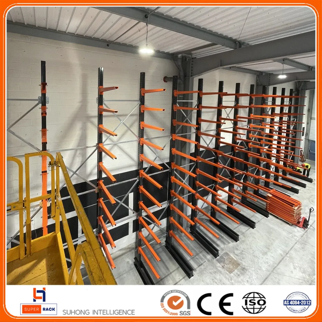 Adjustable Outdoor Hot DLP Galvanized Cantilever Frame Steel Single Double Side Arm Cantilever Shelves Roll Storage Racking for Industrial Pipe Long Materials