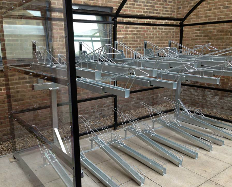 Hot Galvanized Two Tier Bicycle Double Decker Bike Stand Bicycle Parking Racks