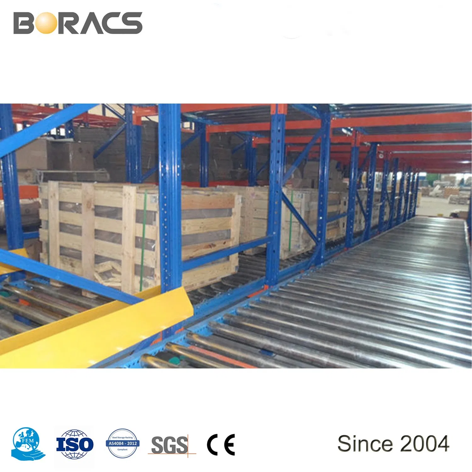 Heavy Duty Pallet Rack Warehouse Roller Track Rack Pallet Rack Pallet Flow Racking System Steel Rack with Roller