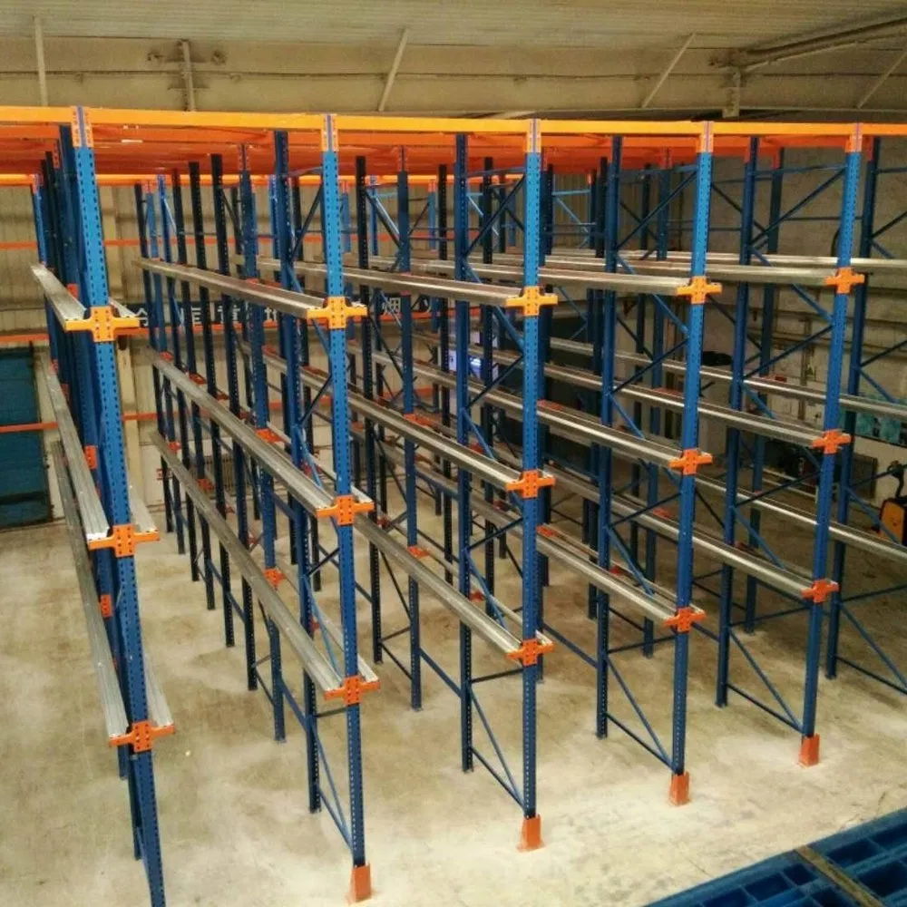 No Deformation Rust-Proof Food Cold Warehouse Storage Drive-in Through Gravity Heavy Duty Steel High Bay Density Removable Anti Earthquake Pallet Rack