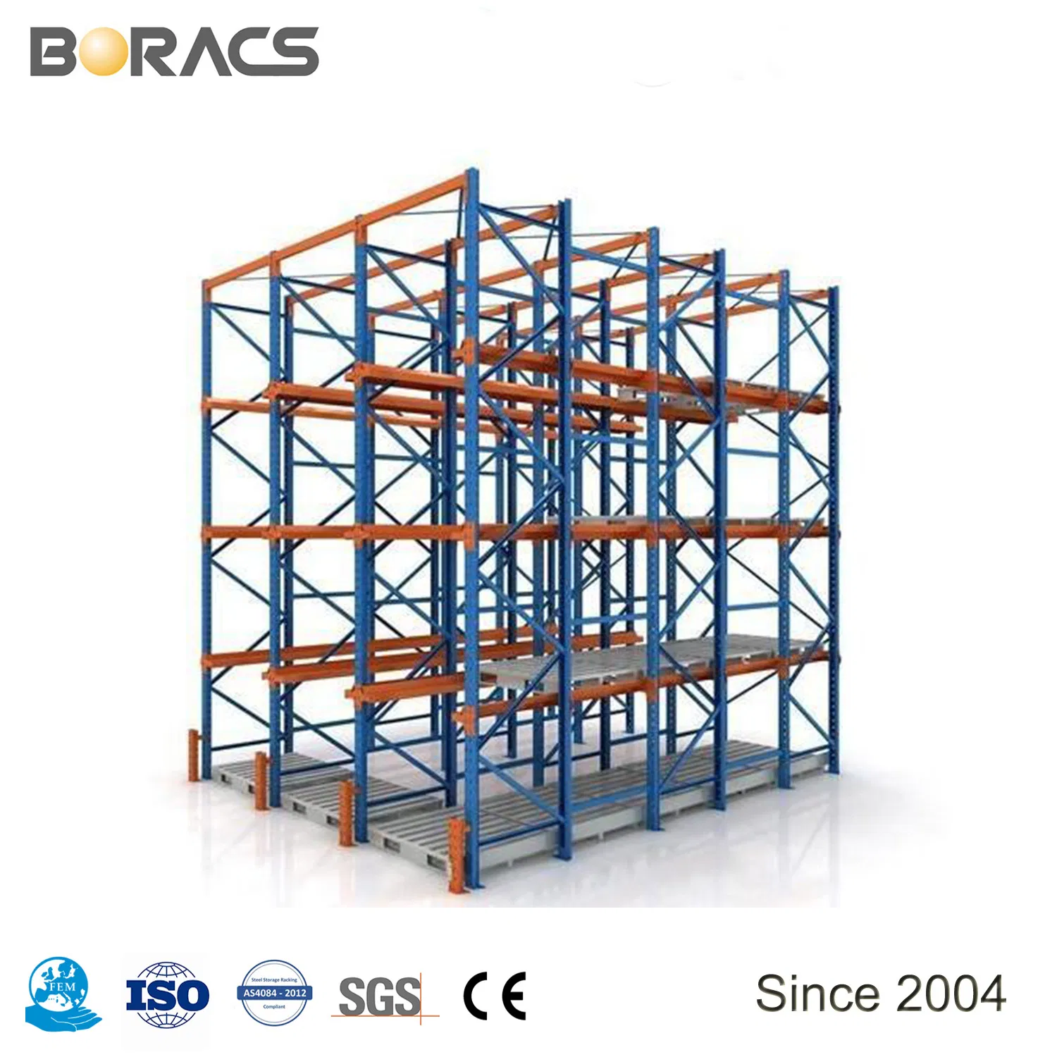 OEM Heavy Industrial Adjustable Warehouse Storage Rack Metal Drive in Pallet Racks