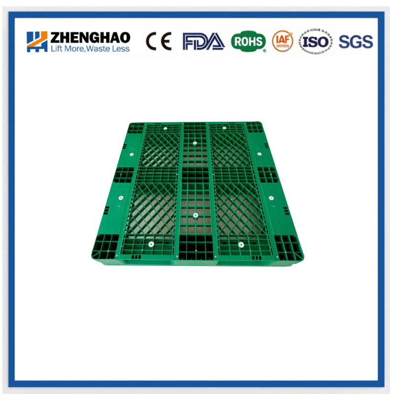 1200X1200mm HDPE Grid Deck Plastic Pallet with Steel Reinforced Three-Runner Base, Four-Way Entry