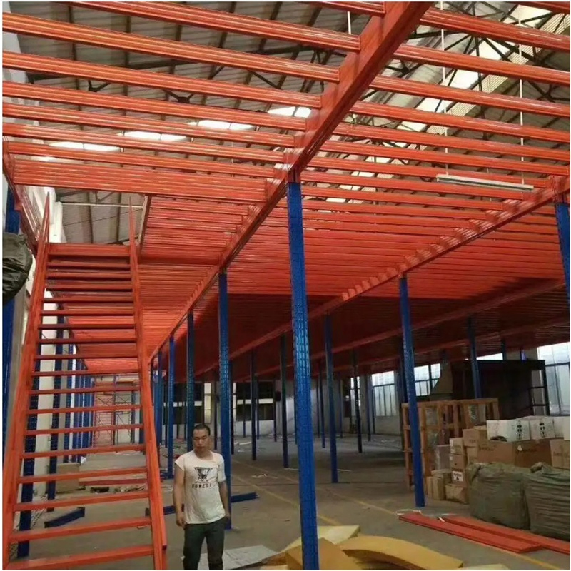 High-Strength Steel Mezzanine Platforms with Safety Railings for Creating Additional Office or Storage Levels