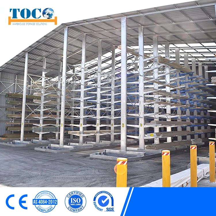 Heavy Duty Galvanized Roof Warehouse Steel Storage Metal Arm Cantilever Rack