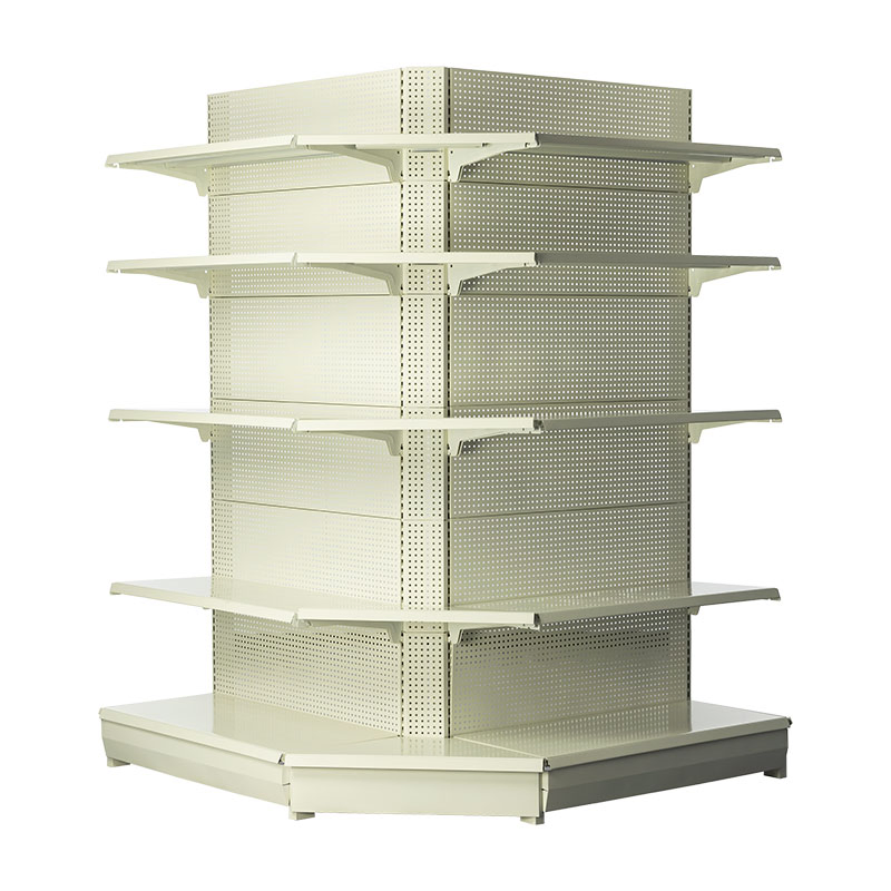Adjustable Depth External Corner Shelving with Four-Poster Steel Frames for Warehouses