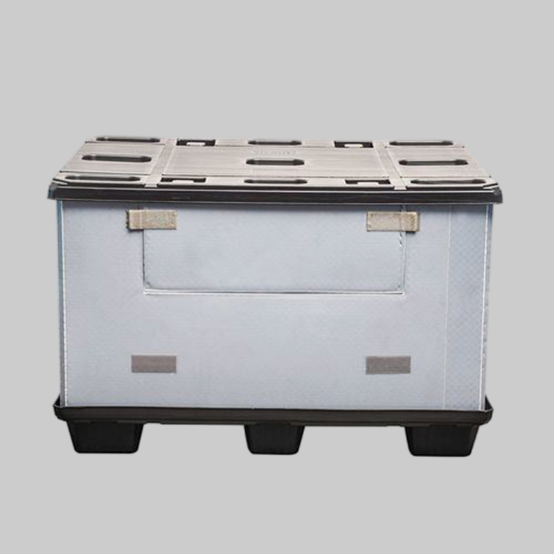 Straps Are Used to Secure Plastic Crates Plastic Container Storage Bin on Pallets for Products That Need to Prevent Jolts During Transportation