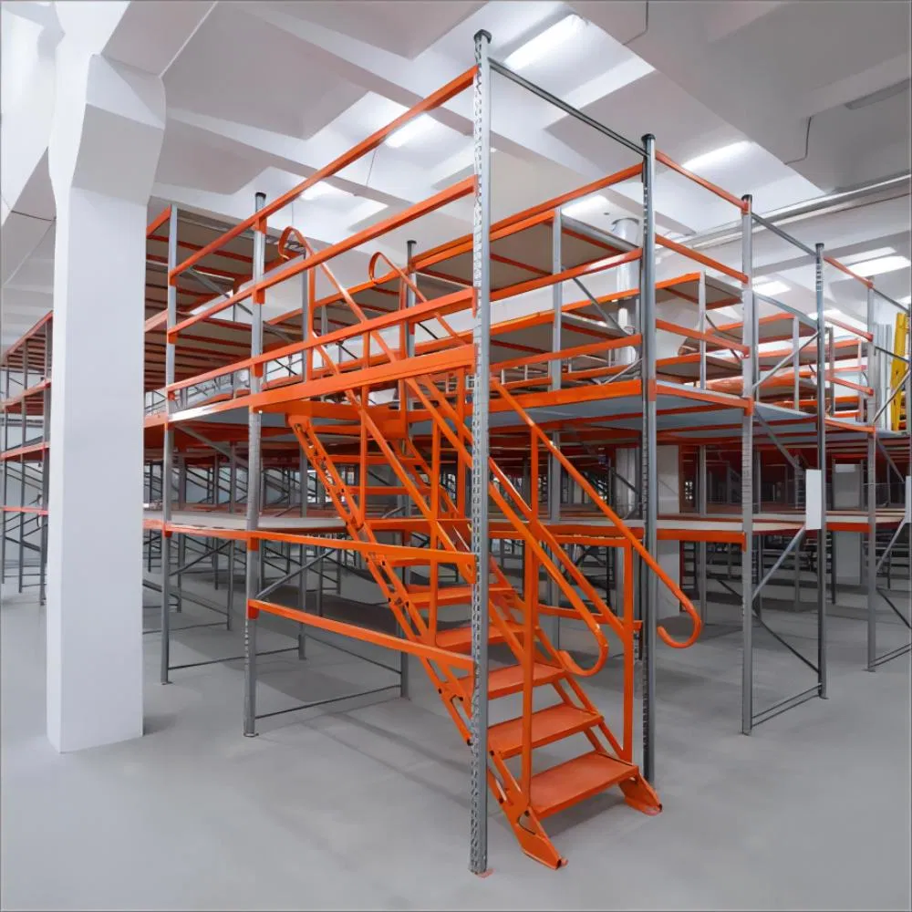 Factory Price Second or Multi-Tier Warehouse Heavy Duty Industrial Metal Structural Floor Pallet Steel Platform Attic Storage Mezzanine Rack for Office