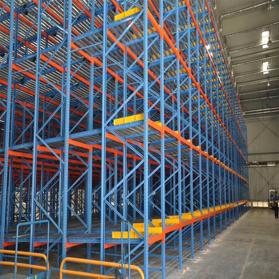 High Density Steel Gravity Flow Pallet Racking for Warehouse Storage