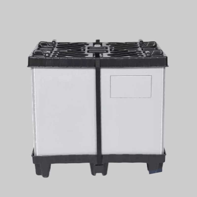 Straps Are Used to Secure Plastic Crates Plastic Container Storage Bin on Pallets for Products That Need to Prevent Jolts During Transportation