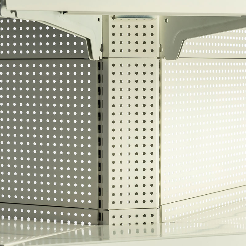 Adjustable Depth External Corner Shelving with Four-Poster Steel Frames for Warehouses